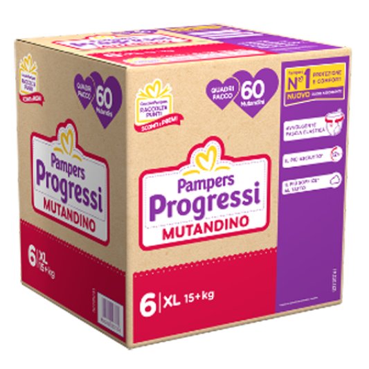 Pampers Progressi MUTANDINO  QUADRIPACK XL 60P