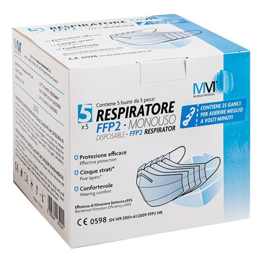 MUNUSMED Resp.FFP2+Ganci 5x5pz