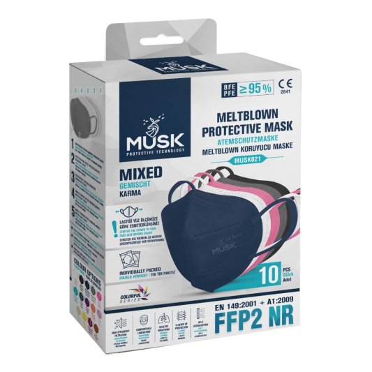 MUSK MASCHERINA FFP2 BLACK10PZ